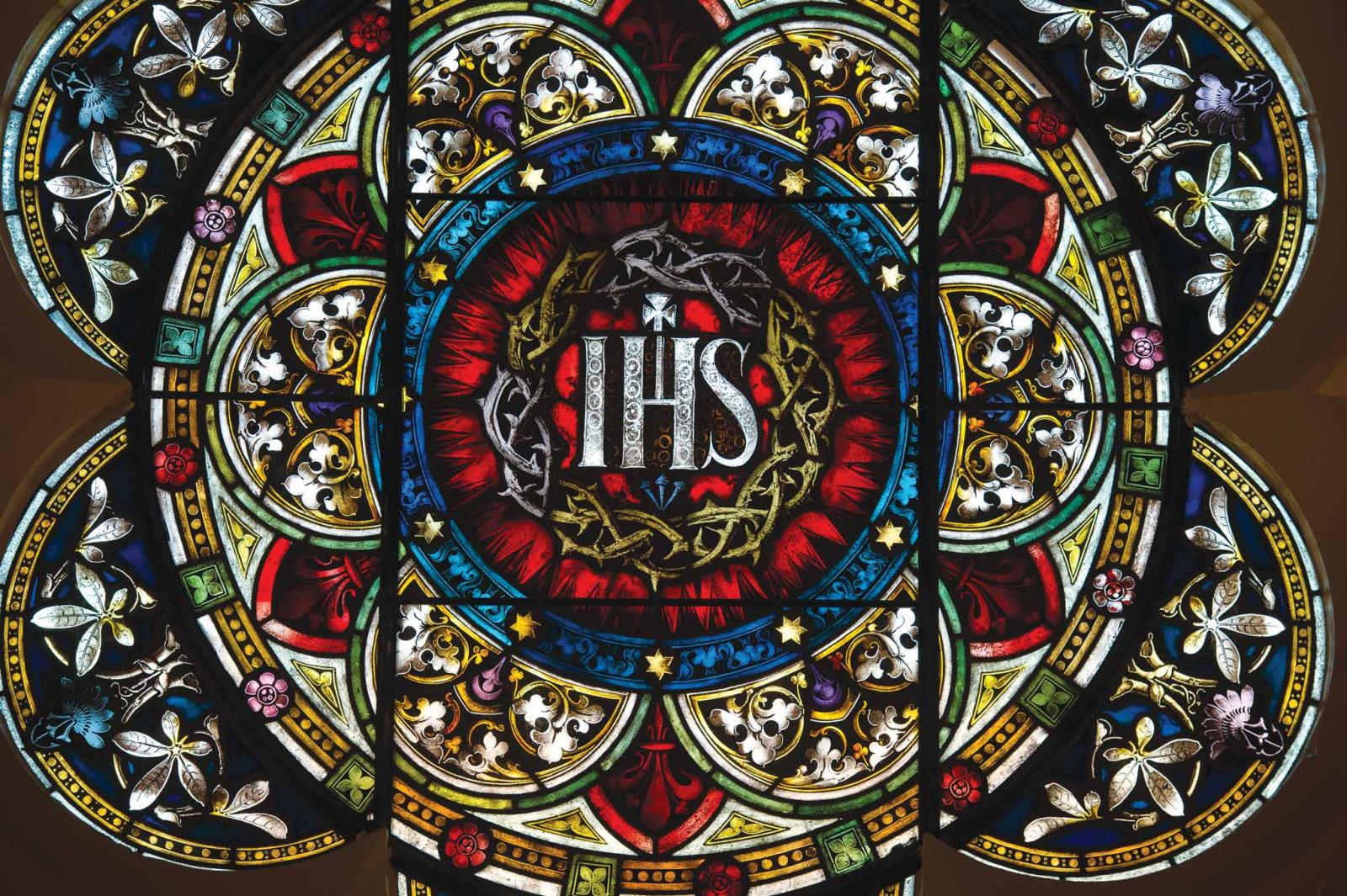 The IHS monogram used by the Jesuits is an abbreviation for the name of Jesus in Greek.