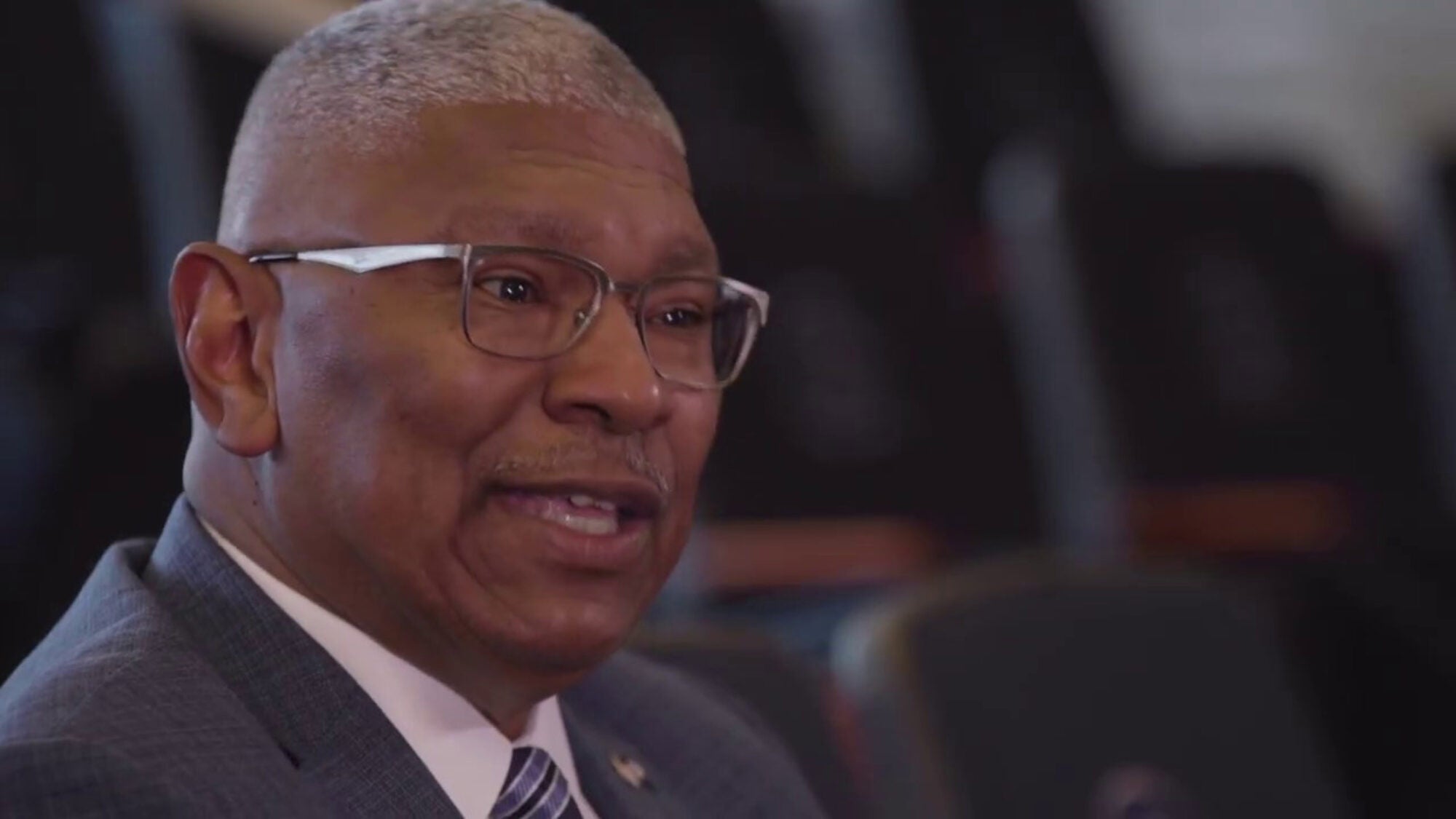 Athletics Director Lee Reed talking