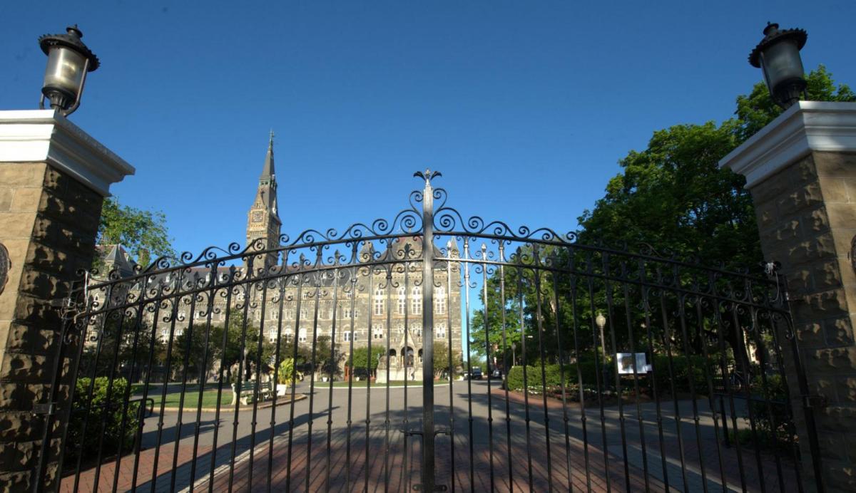 Front gate to Georgetown University campus