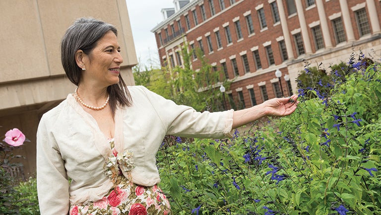 Adriane Fugh- Berman touching plants