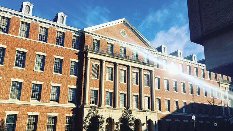 medical dental building with sun glinting off window