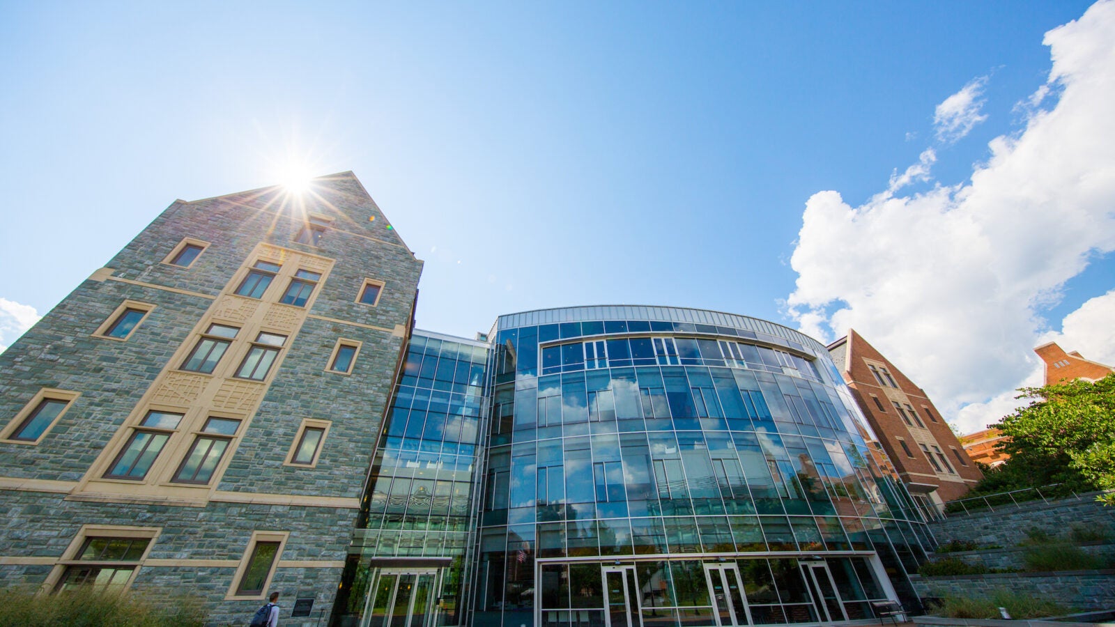 a building against a blue sky