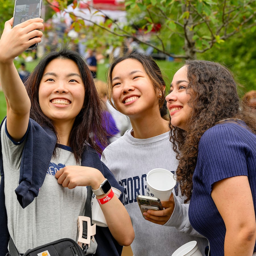 students taking a selfie
